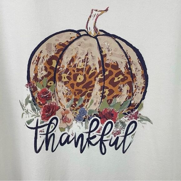 Modern Canvas Fall Pumpkin Thankful Long Sleeve Shirt - Picture 6 of 6